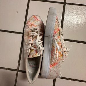 Men's White and Red Slip-On Loafers